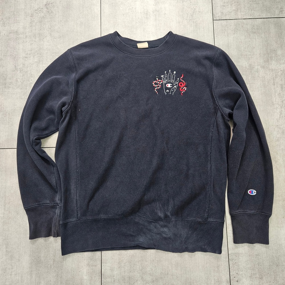Champion Percival Reverse Weave Sweatshirt XL Black Palmistry Snake Pullover